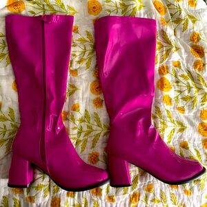Ellie Shoes Hot Pink Knee High Boots - Size 8